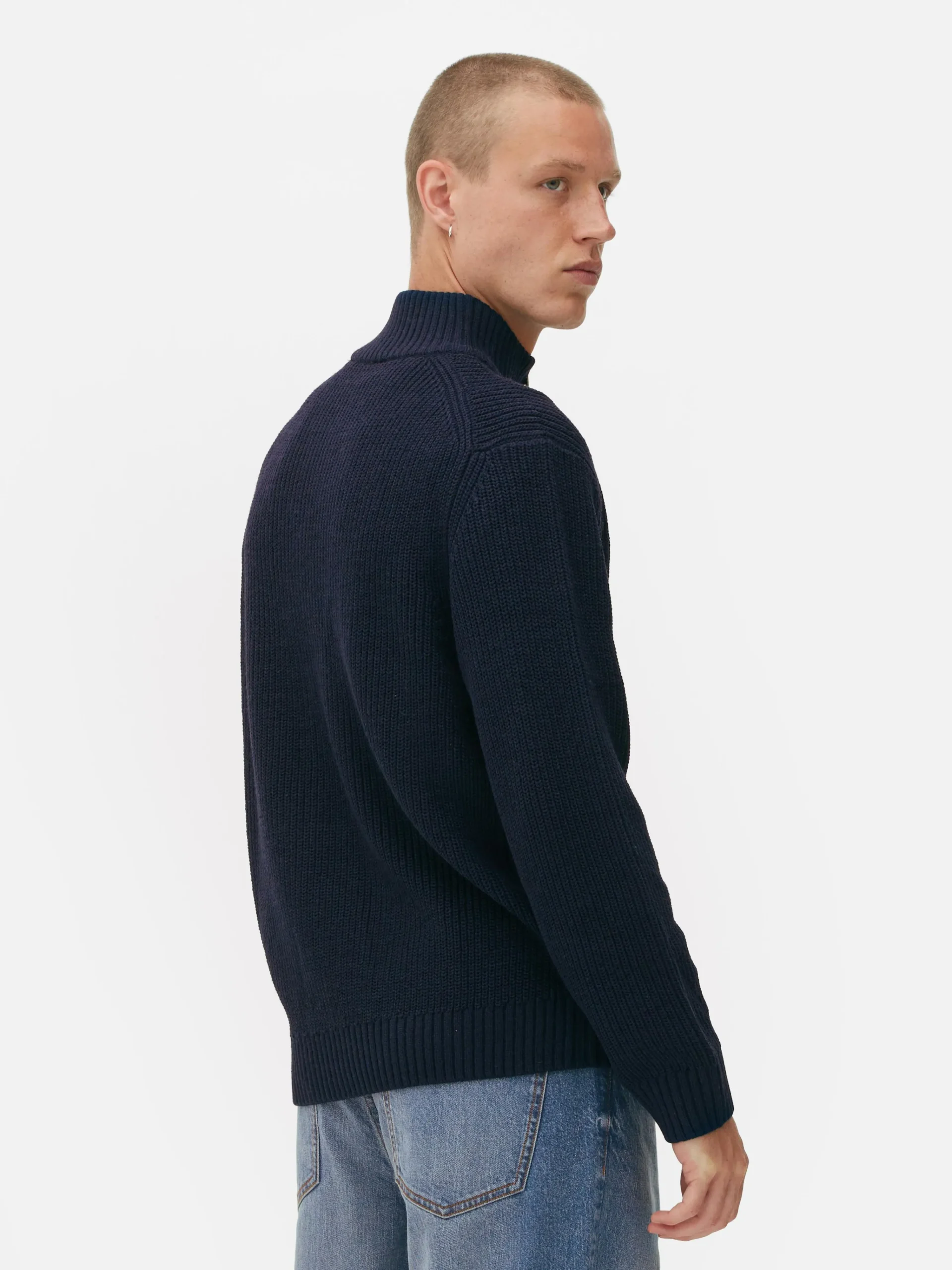 Rib-Knit Half-Zip Sweater|Primark