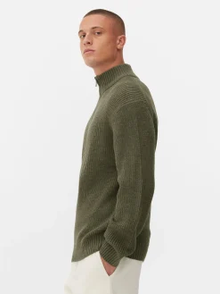 Rib-Knit Half-Zip Sweater|Primark
