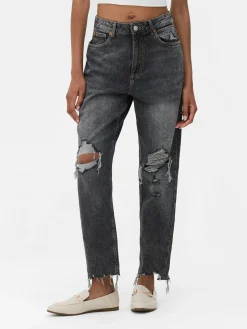 Ripped Denim Mom Jeans|Primark Sale