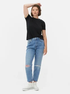 Ripped Denim Mom Jeans|Primark