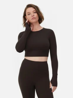 Rita Ora Buttery Soft Long Sleeve Sports Crop Top|Primark Sale