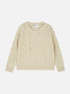 Rita Ora Buttoned Cable Knit Sweater|Primark Online