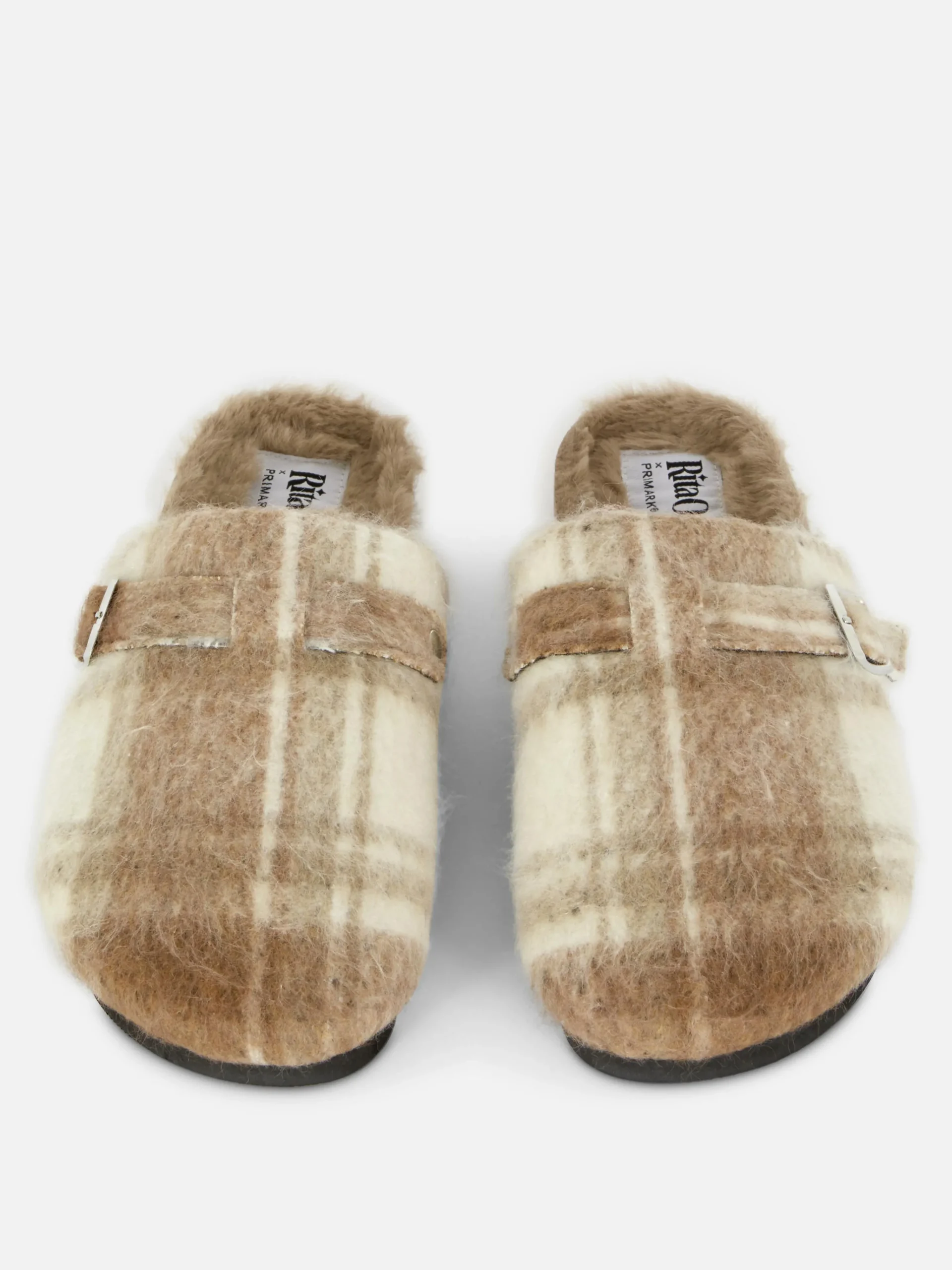 Rita Ora Check Faux Fur Lined Clog Mules|Primark Hot