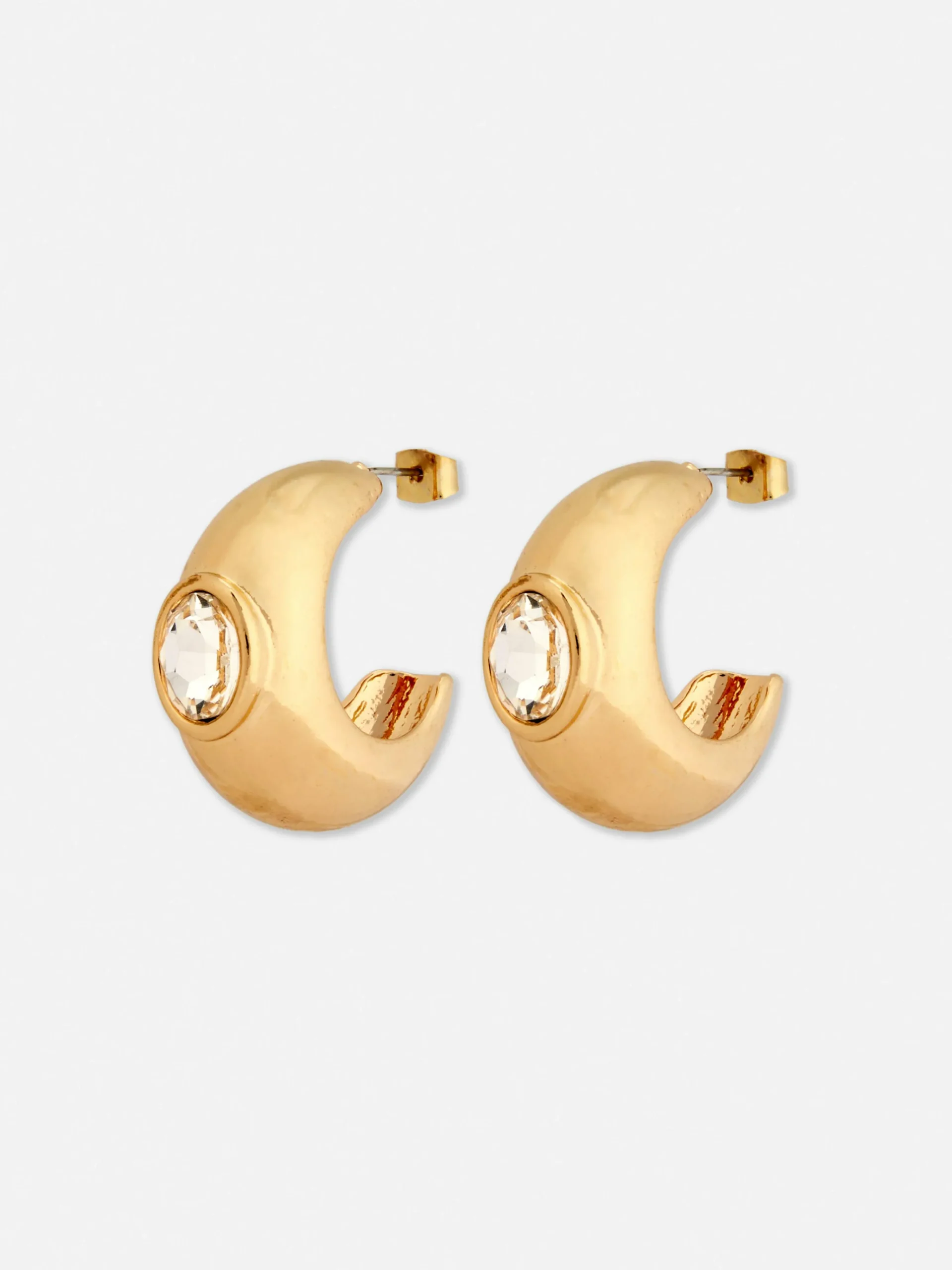 Rita Ora Faux Gem Chunky Hoop Earrings|Primark Online