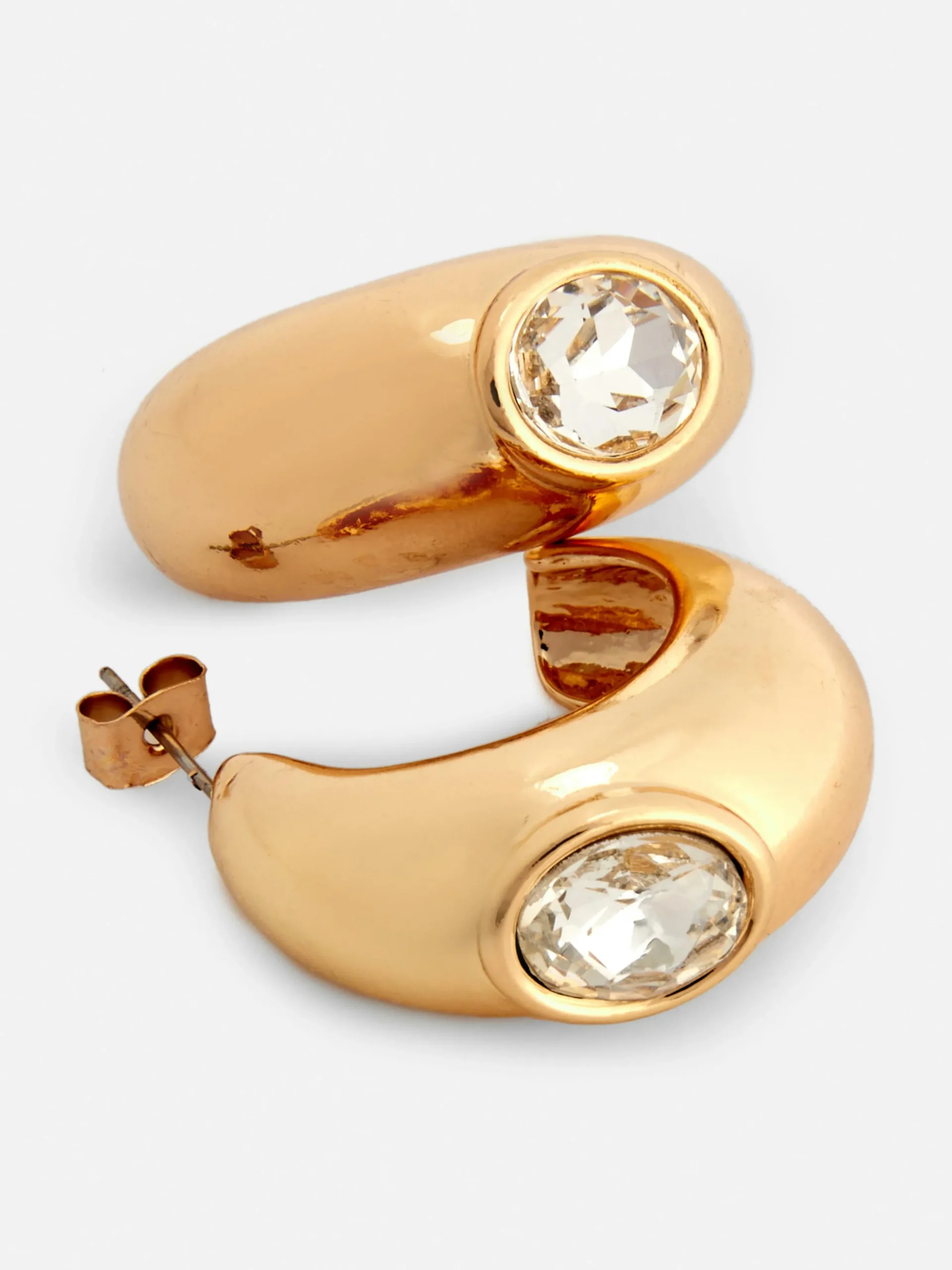Rita Ora Faux Gem Chunky Hoop Earrings|Primark Online