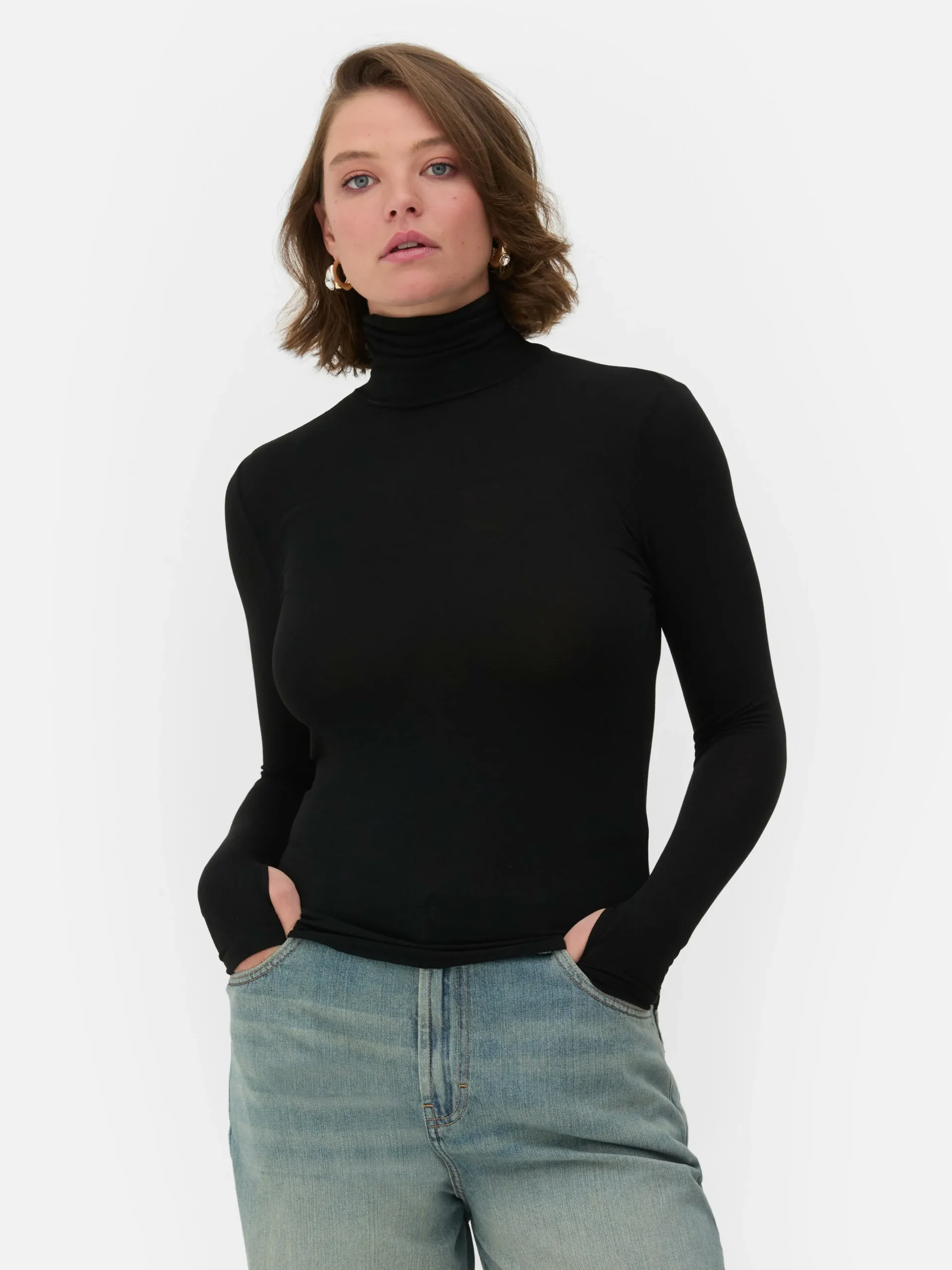 Rita Ora Roll Neck Long Sleeve Top|Primark New