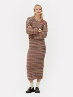 Rita Ora Striped Knit Midi Skirt|Primark New