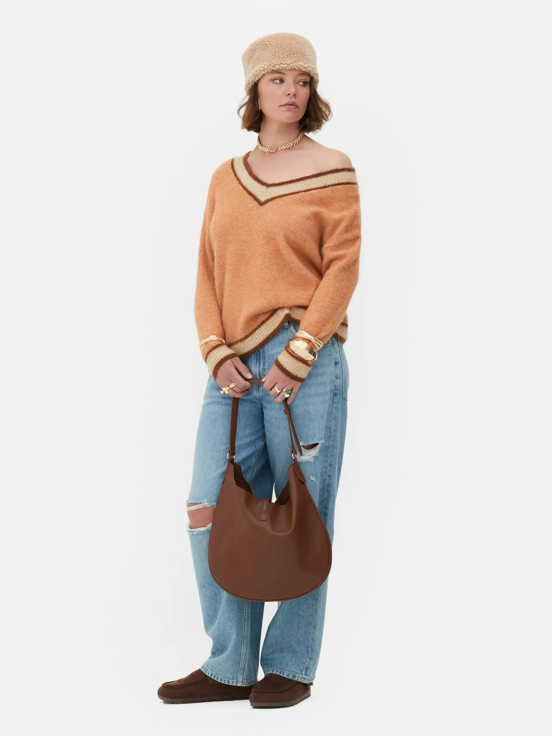 Rita Ora Vintage Style V-Neck Sweater|Primark Discount