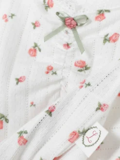 Rose Pointelle Long Sleeve Pajama Top|Primark Outlet
