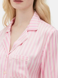 Satin Long Sleeve Pajamas|Primark Outlet