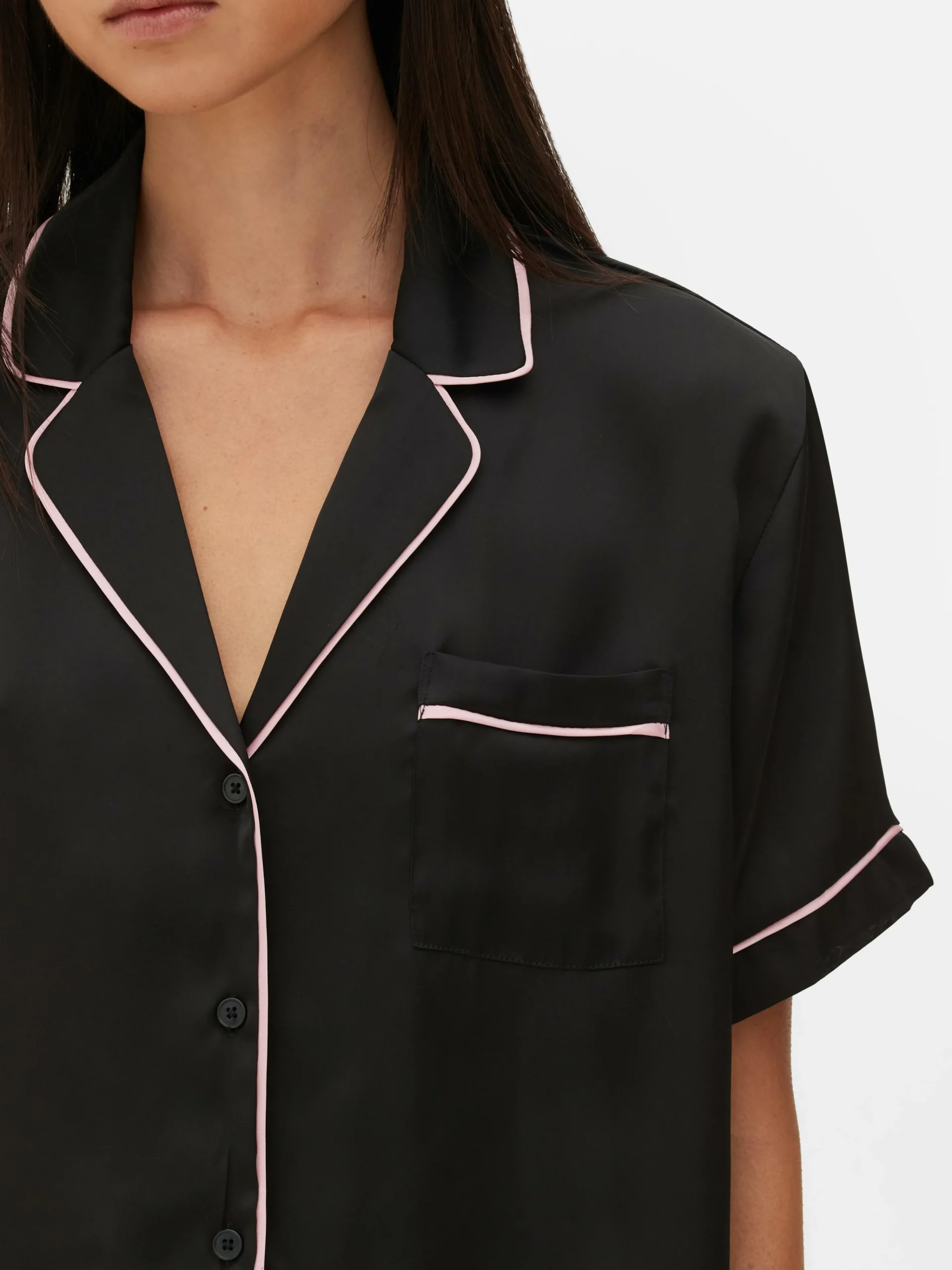 Satin Nightshirt And Shorts Pajama Set|Primark New