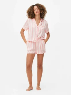 Satin Shirt & Shorts Pajama Set|Primark Clearance