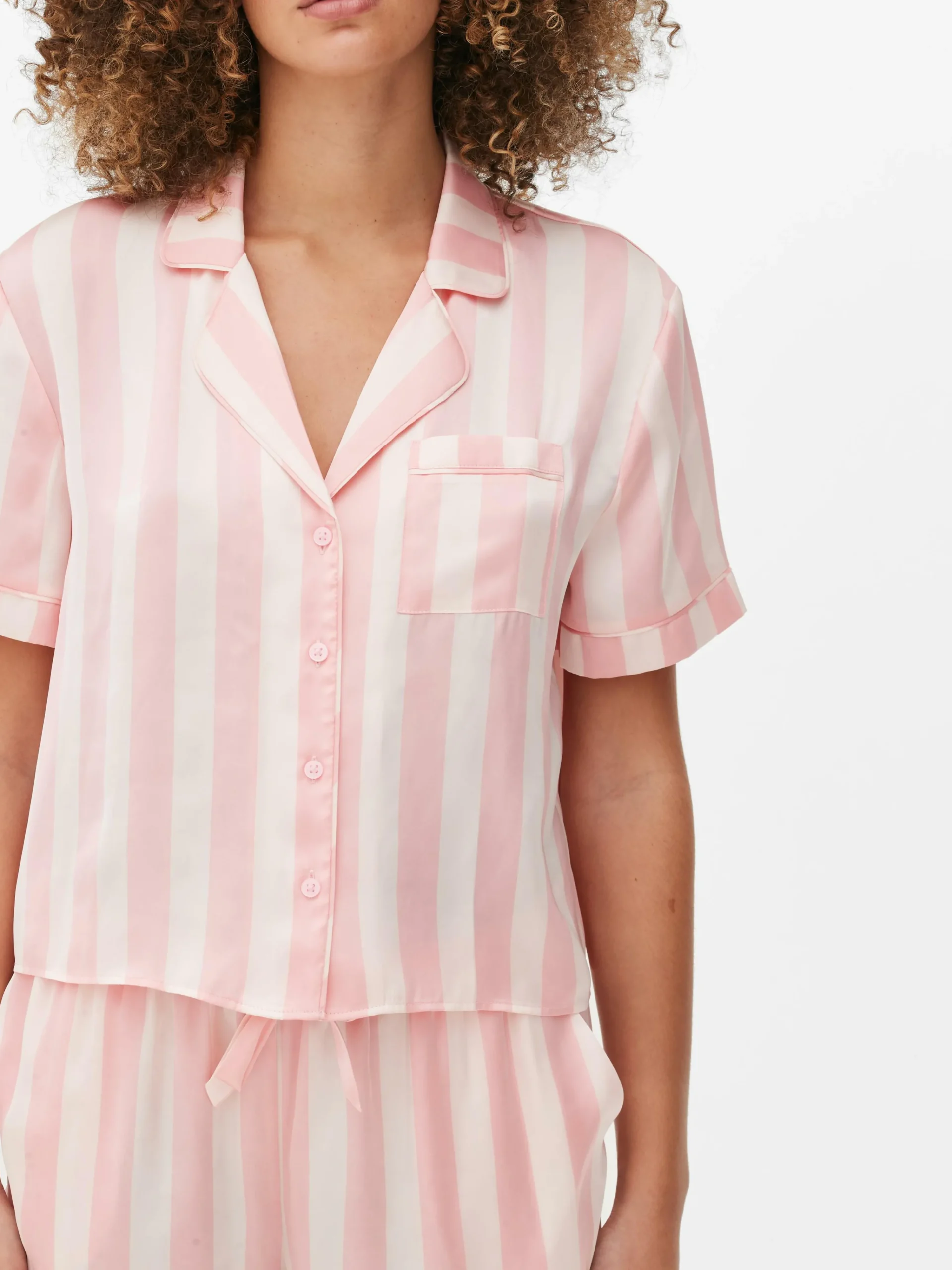 Satin Shirt & Shorts Pajama Set|Primark Clearance