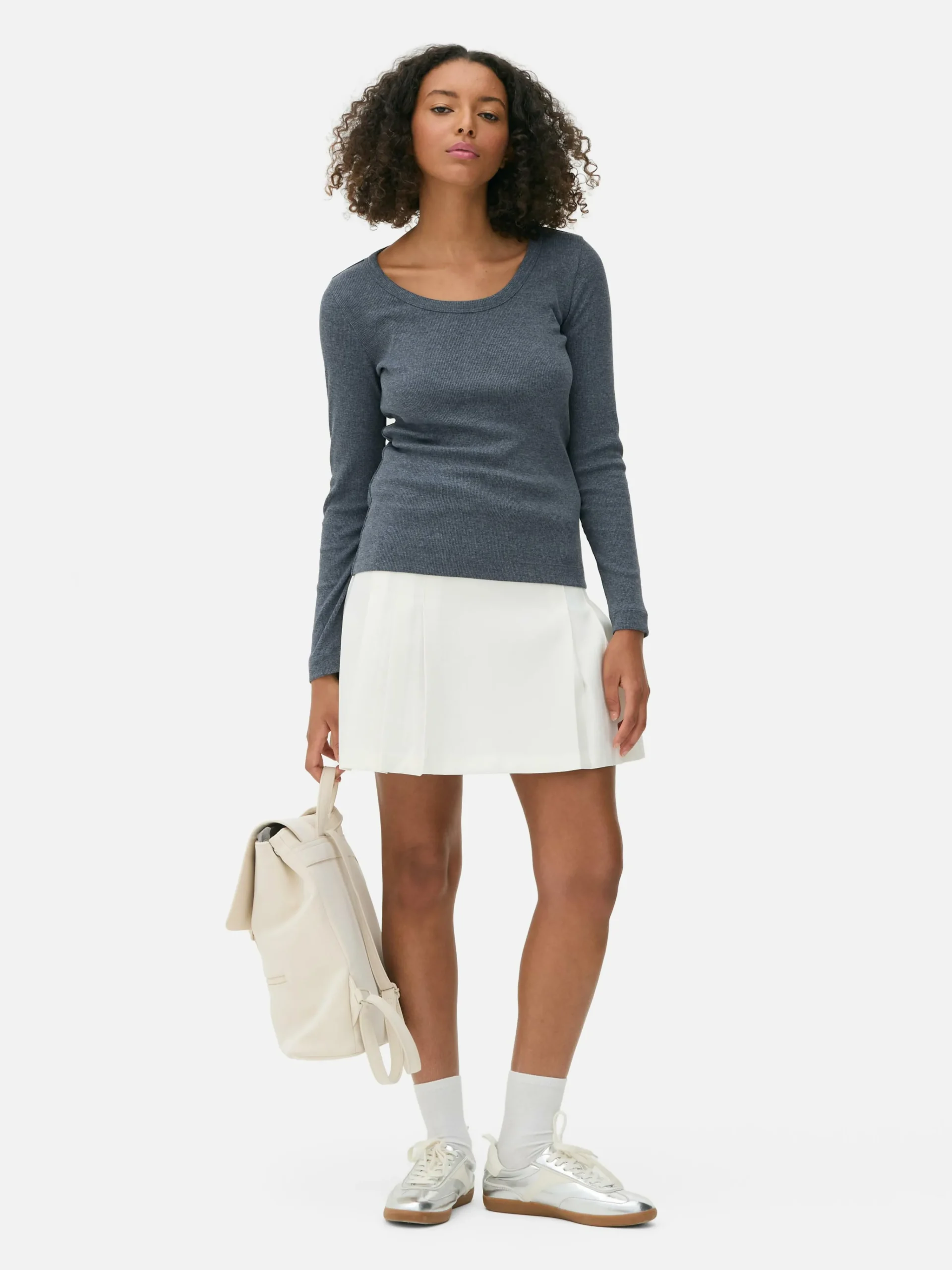 Scoop Neck Long Sleeve Top|Primark New