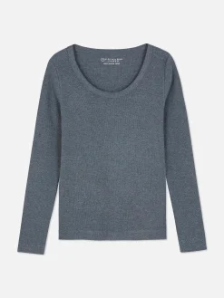 Scoop Neck Long Sleeve Top|Primark New