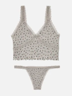 Seamless Pointelle Cami And Thong Set|Primark Outlet
