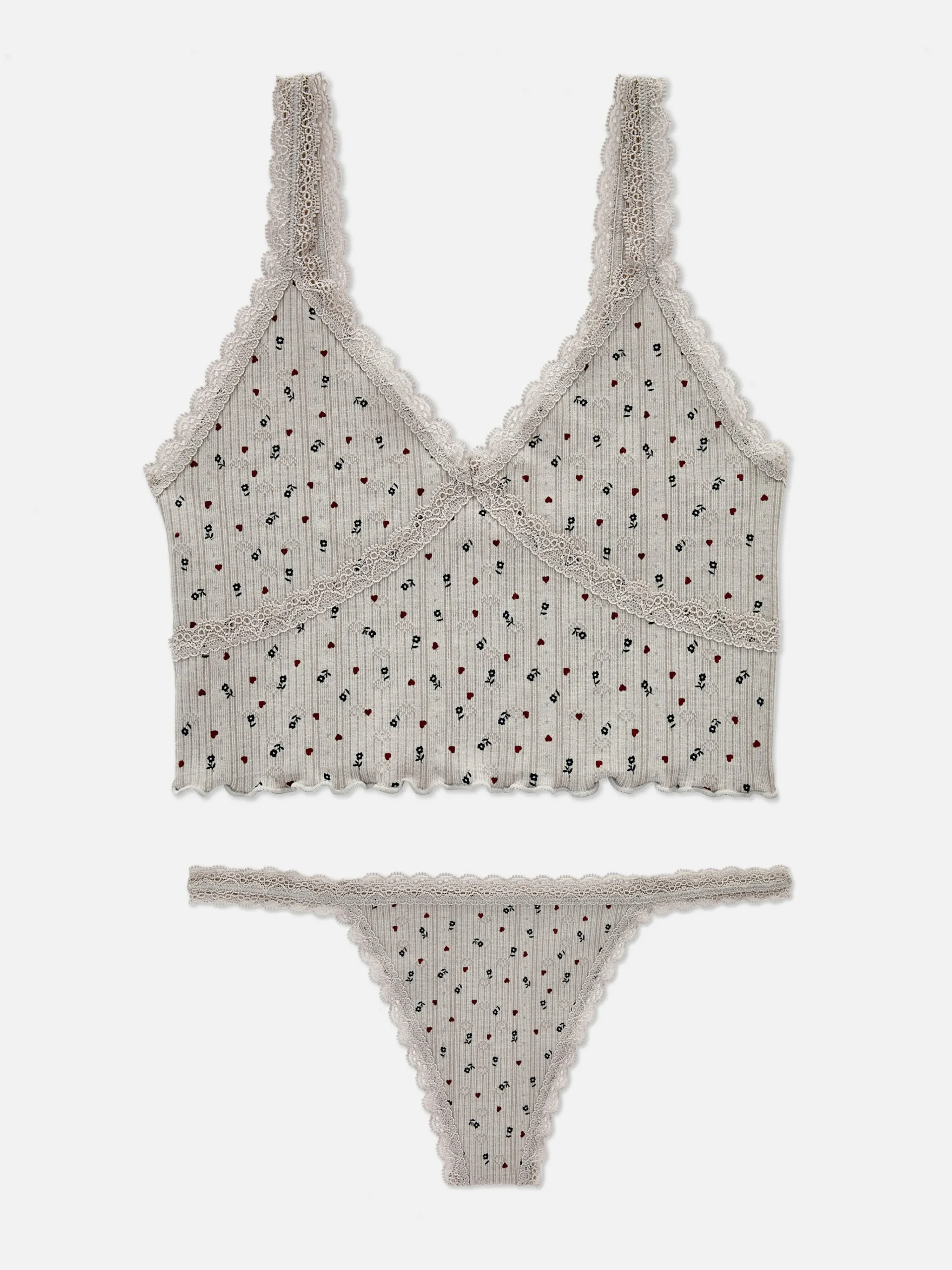 Seamless Pointelle Cami And Thong Set|Primark Outlet