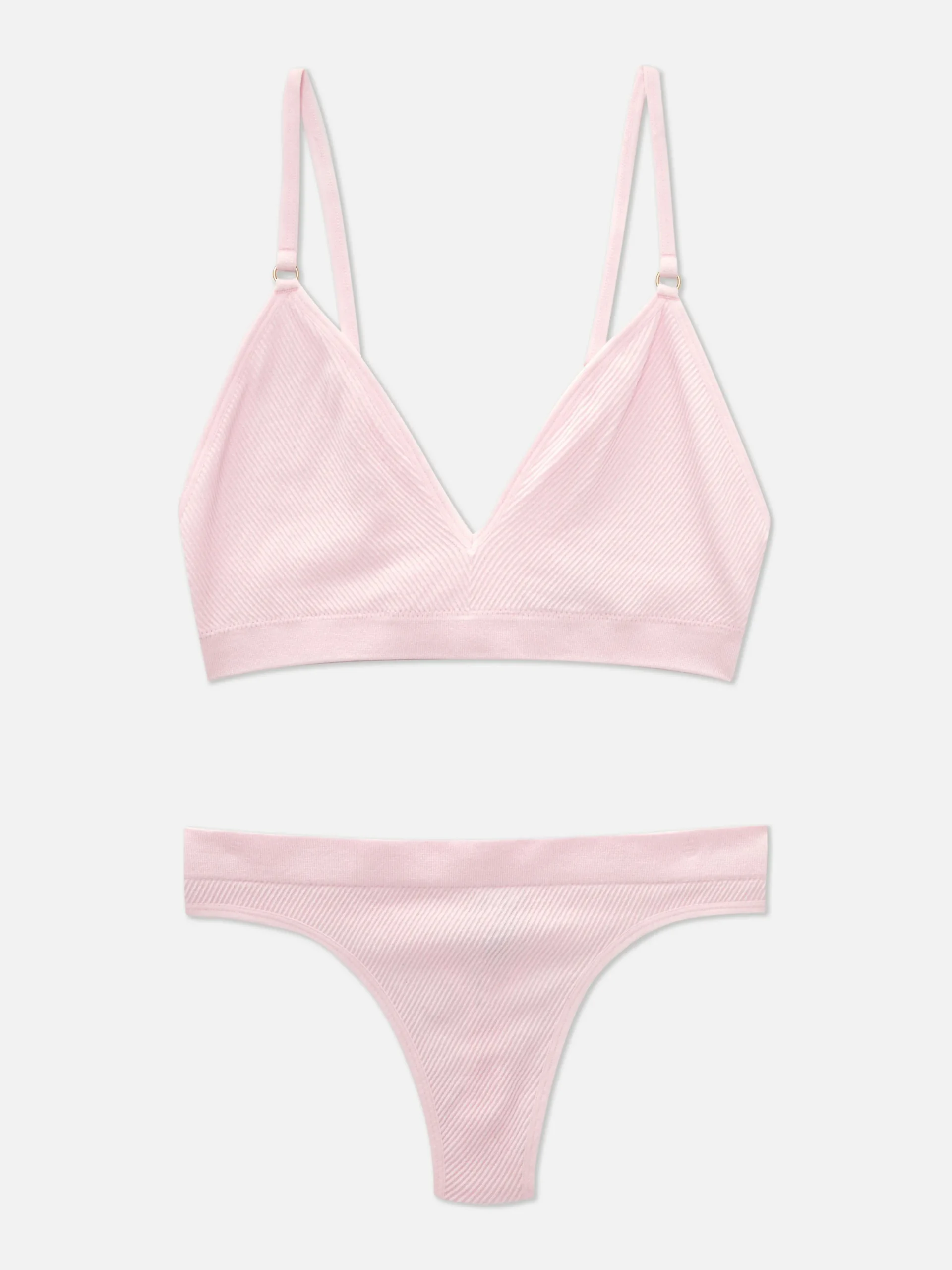 Seamless Triangle Bralette And Thong Set|Primark