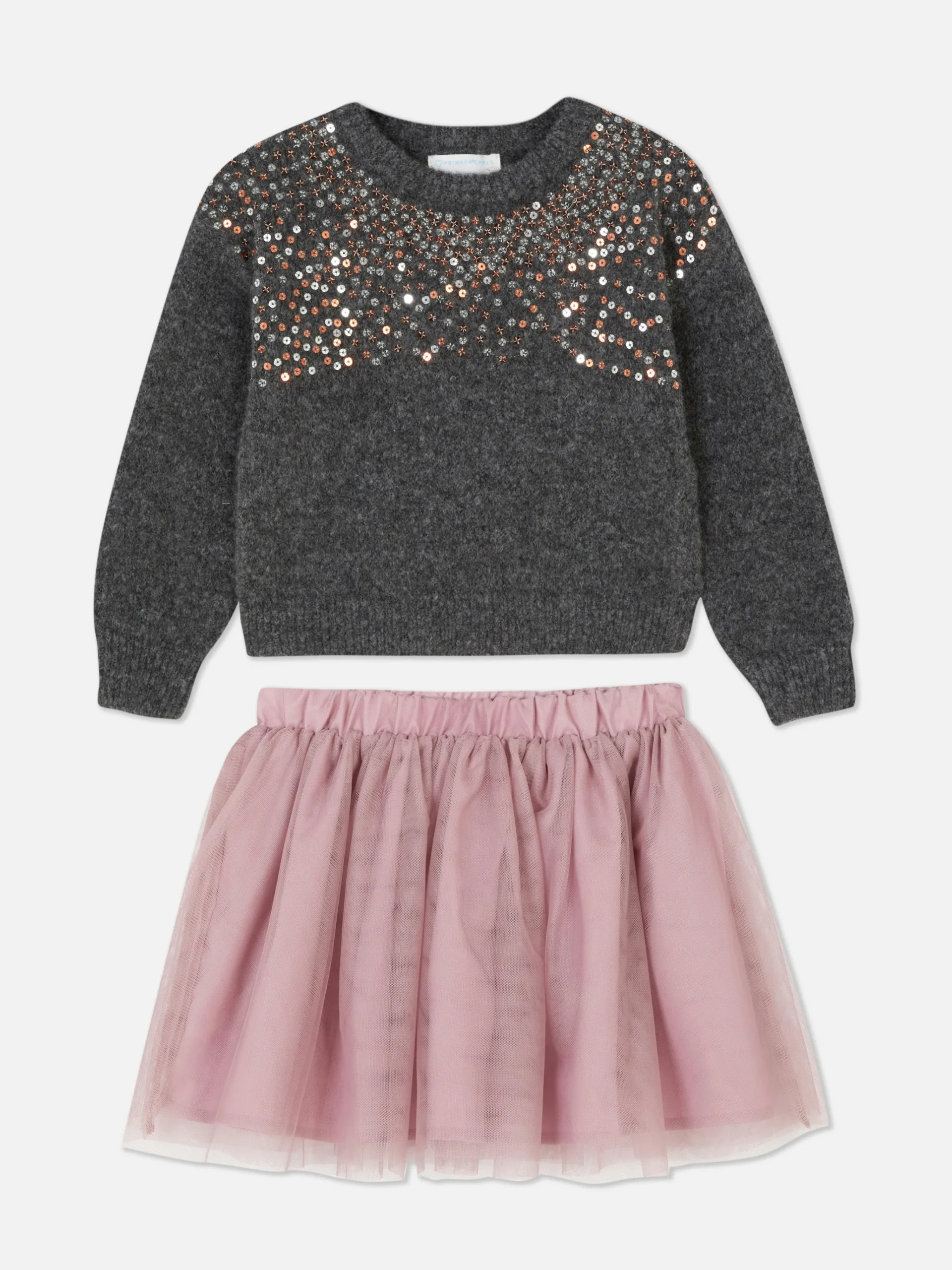 Sequin Jumper And Tulle Skirt Set|Primark Hot