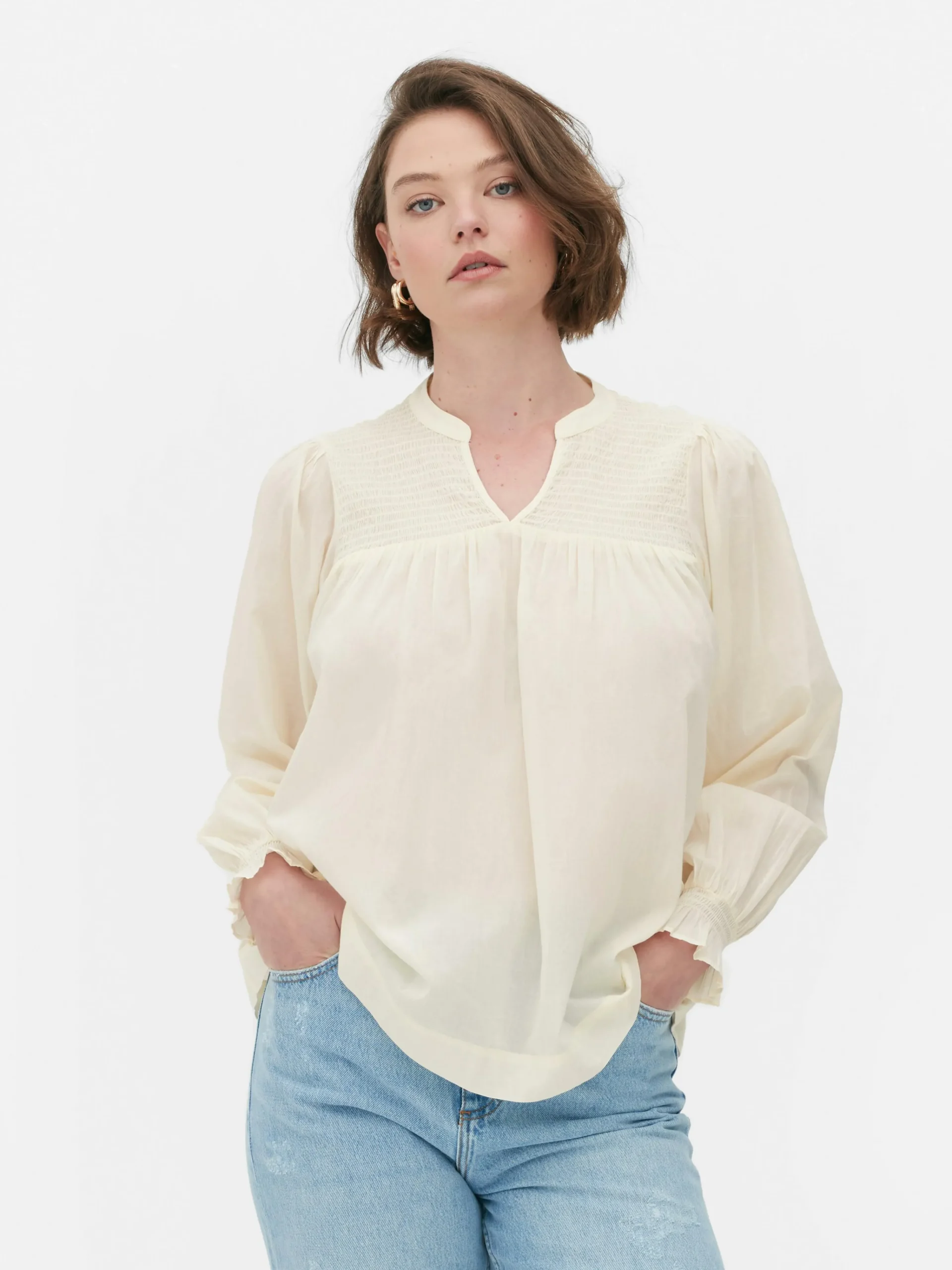 Shirred Smock Blouse|Primark Sale