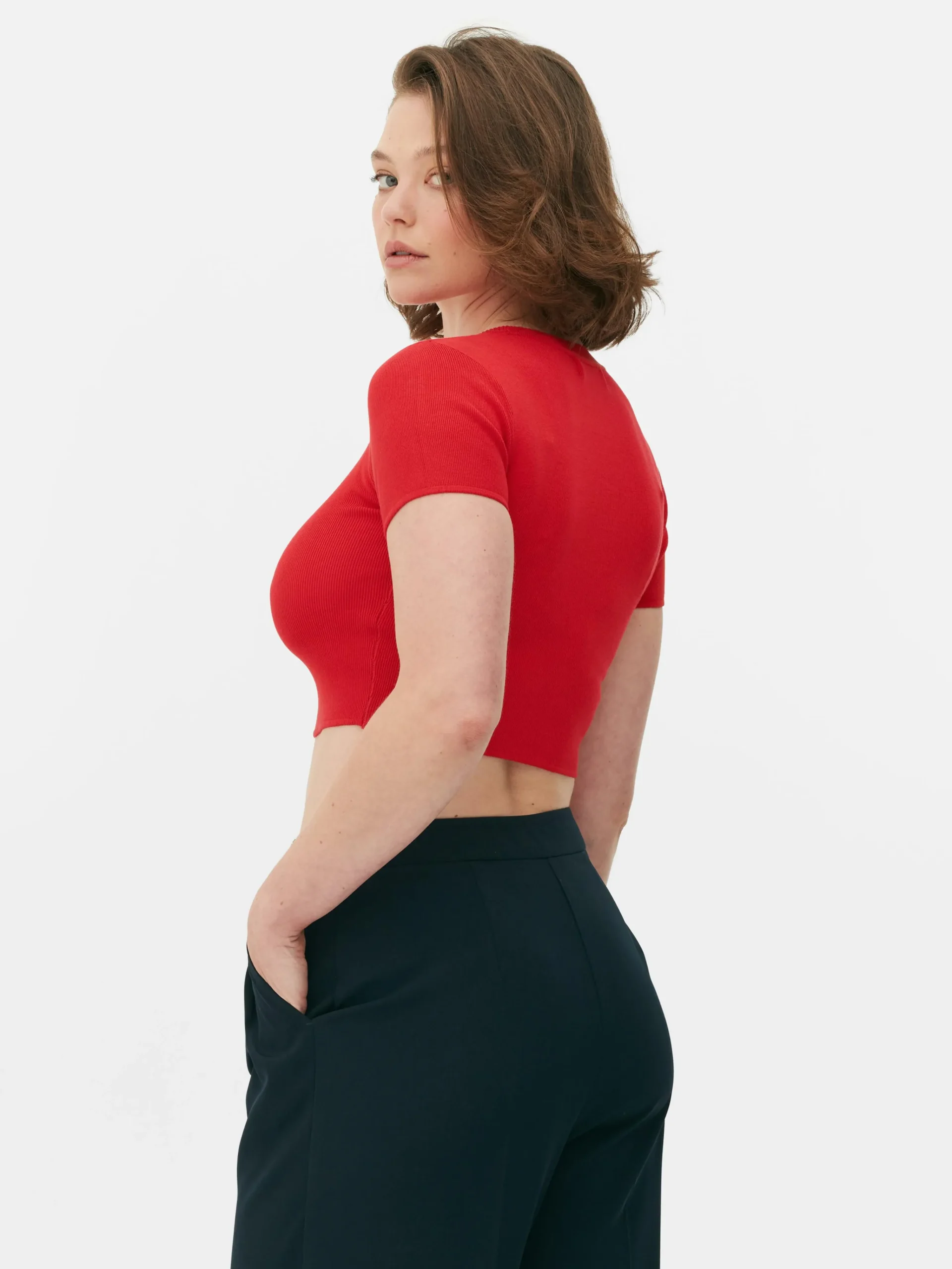 Short Sleeve Cropped Sweater|Primark