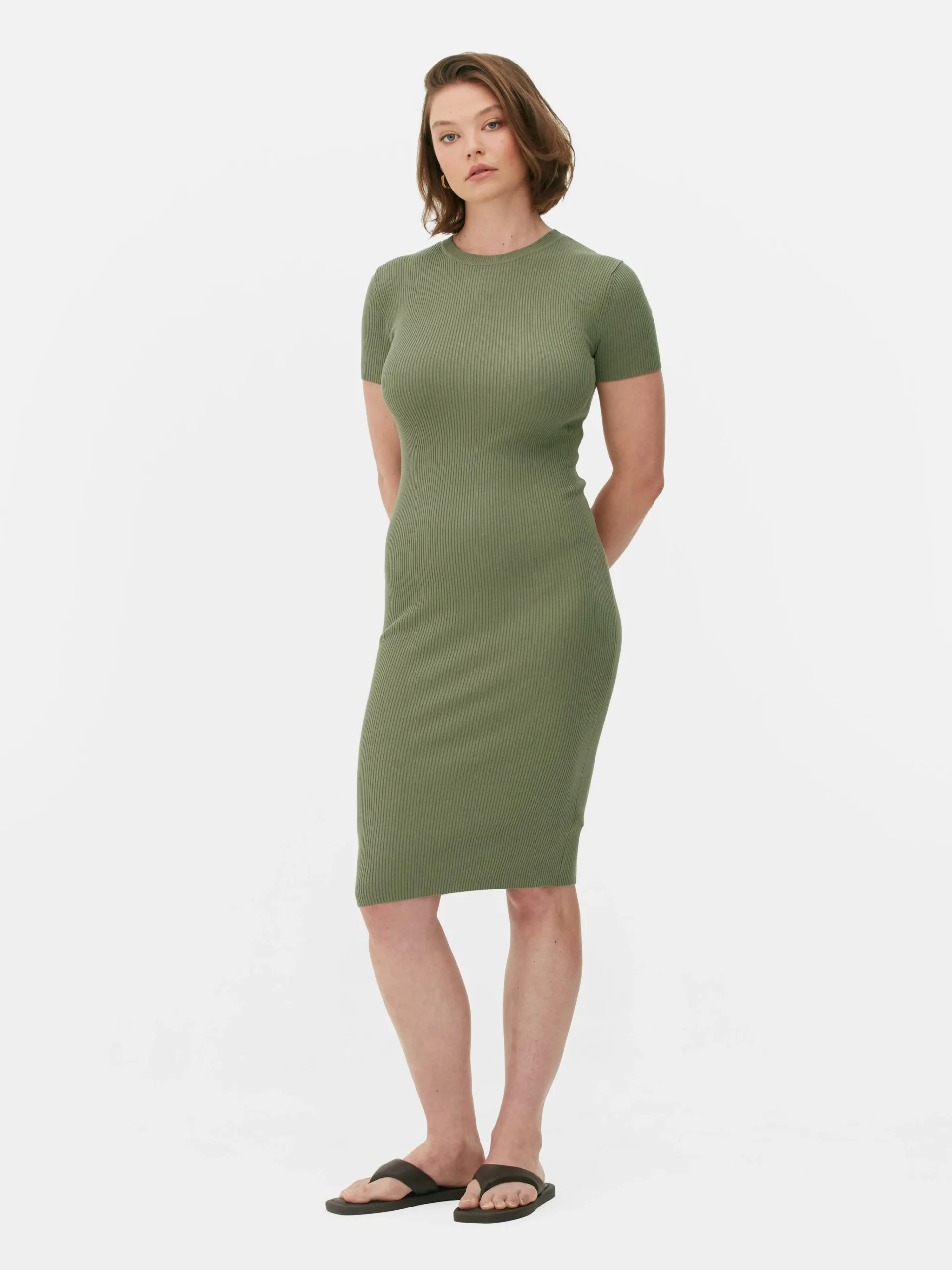 Short Sleeve Midi Sweater Dress|Primark New