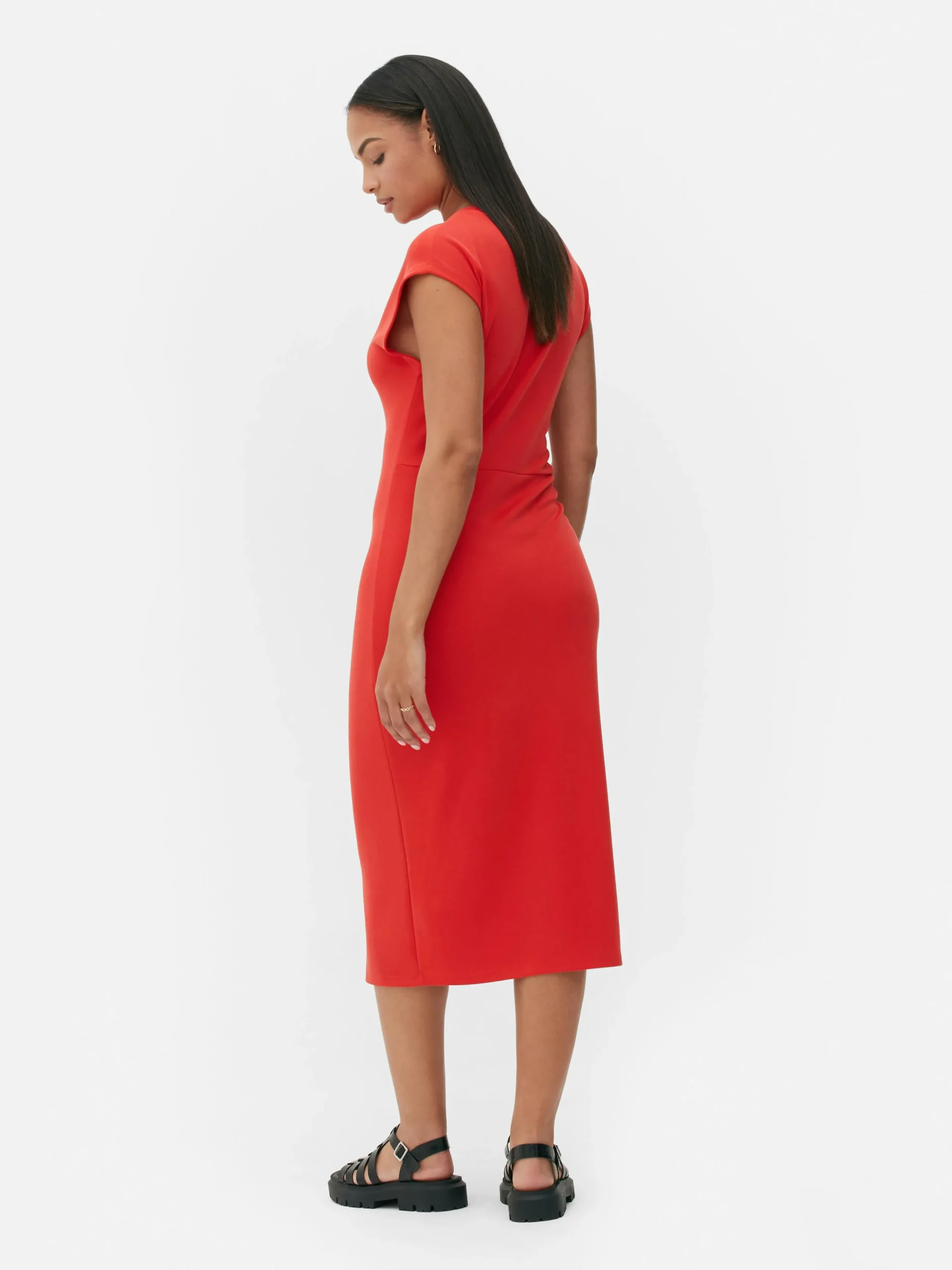 Sleeveless Ruched Midi Dress|Primark Outlet