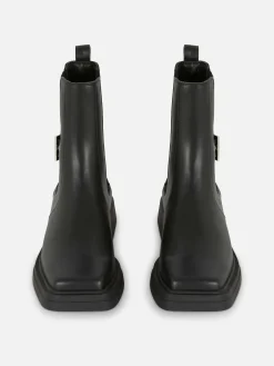 Square Toe Faux Leather Chelsea Boots|Primark Discount