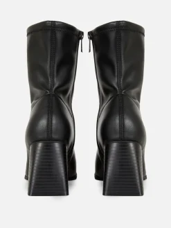 Square Toe Stretch Ankle Boots|Primark Clearance