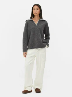 Stitch Collar Sweater|Primark
