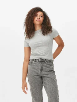 Stretch Crew Neck T-shirt|Primark Clearance