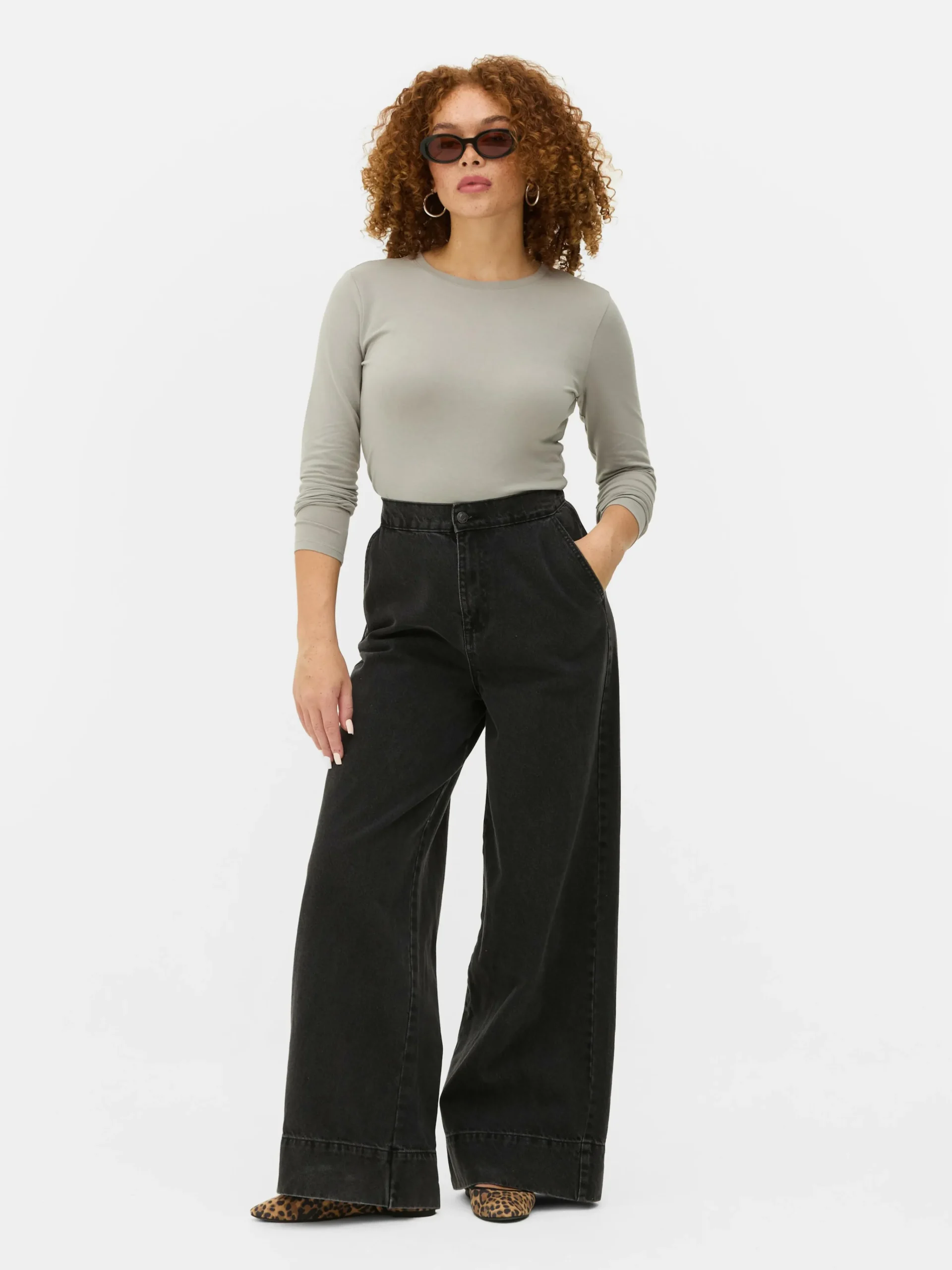Stretch Jersey Long Sleeve Top|Primark Clearance