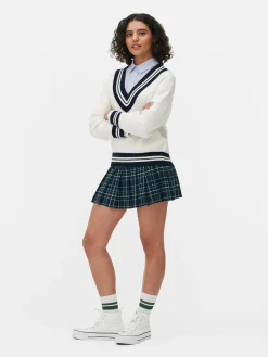 Stripe Accent V-Neck Sweater|Primark Outlet