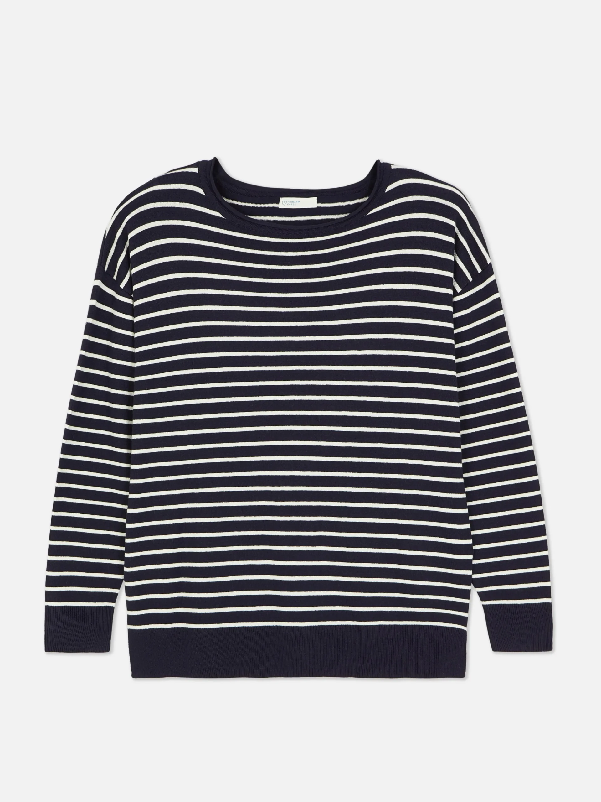 Striped Boat Neck Fine Knit Sweater|Primark New