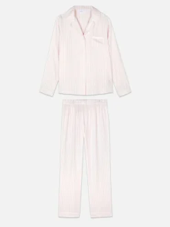 Striped Boyfriend Long Pajamas|Primark Online