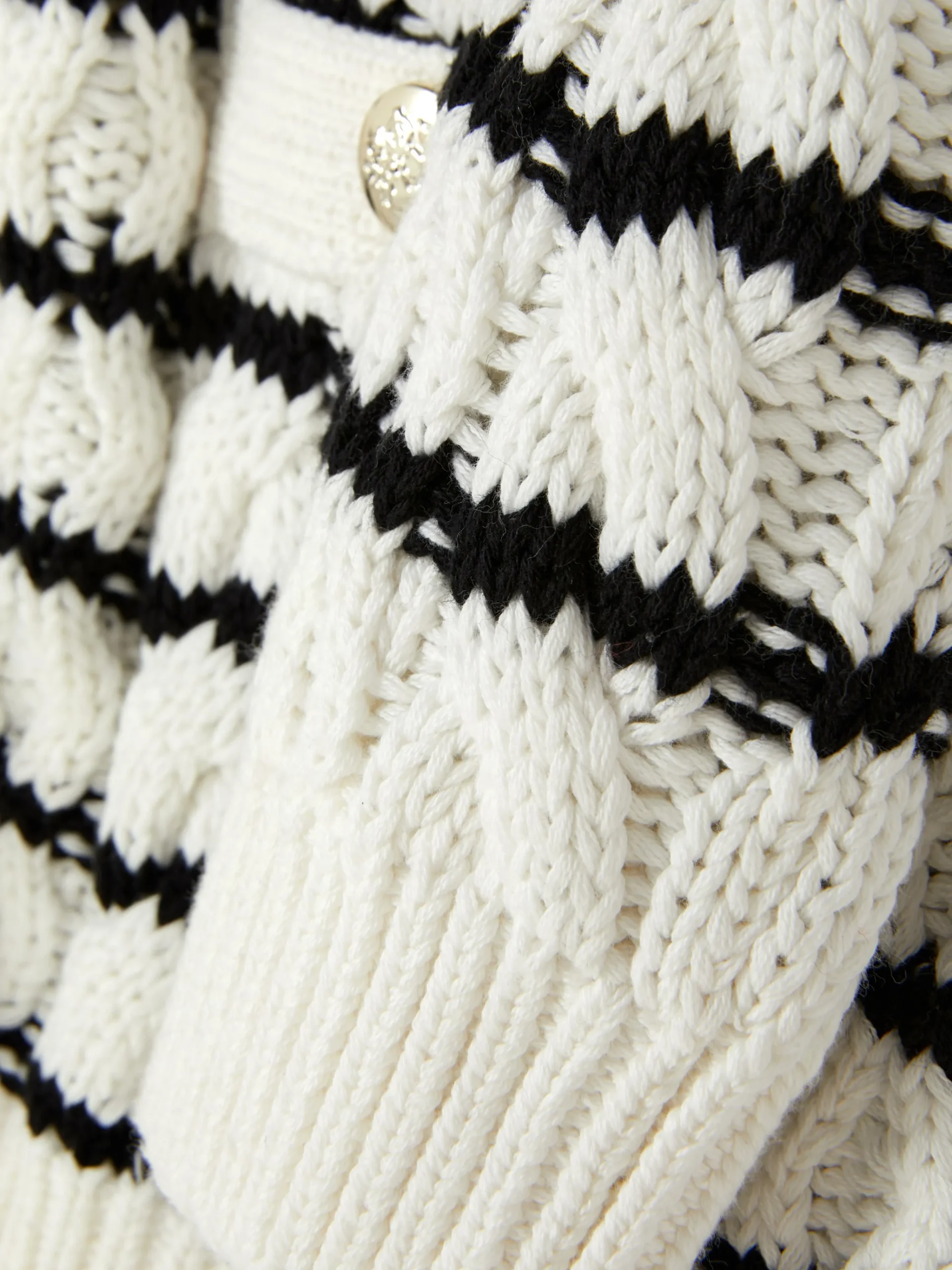 Striped Cable Knit Cardigan|Primark Outlet
