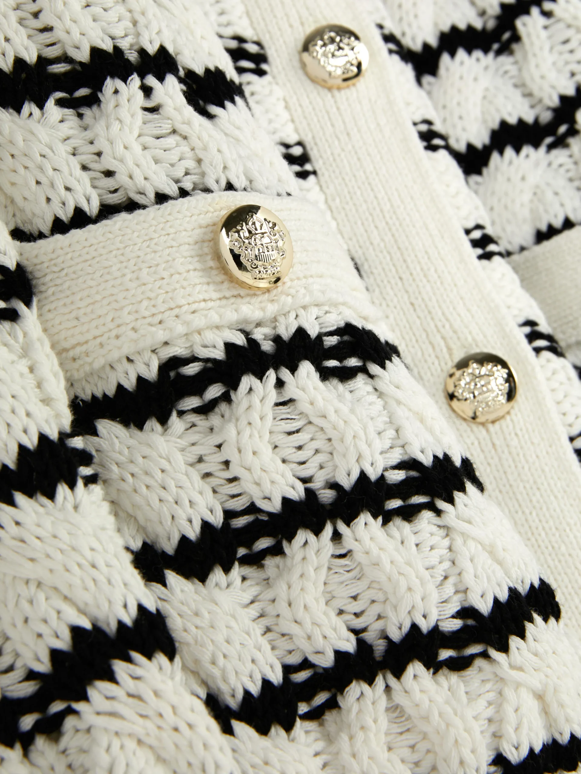 Striped Cable Knit Cardigan|Primark Outlet