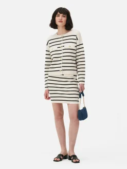 Striped Knit Mini Skirt|Primark Clearance