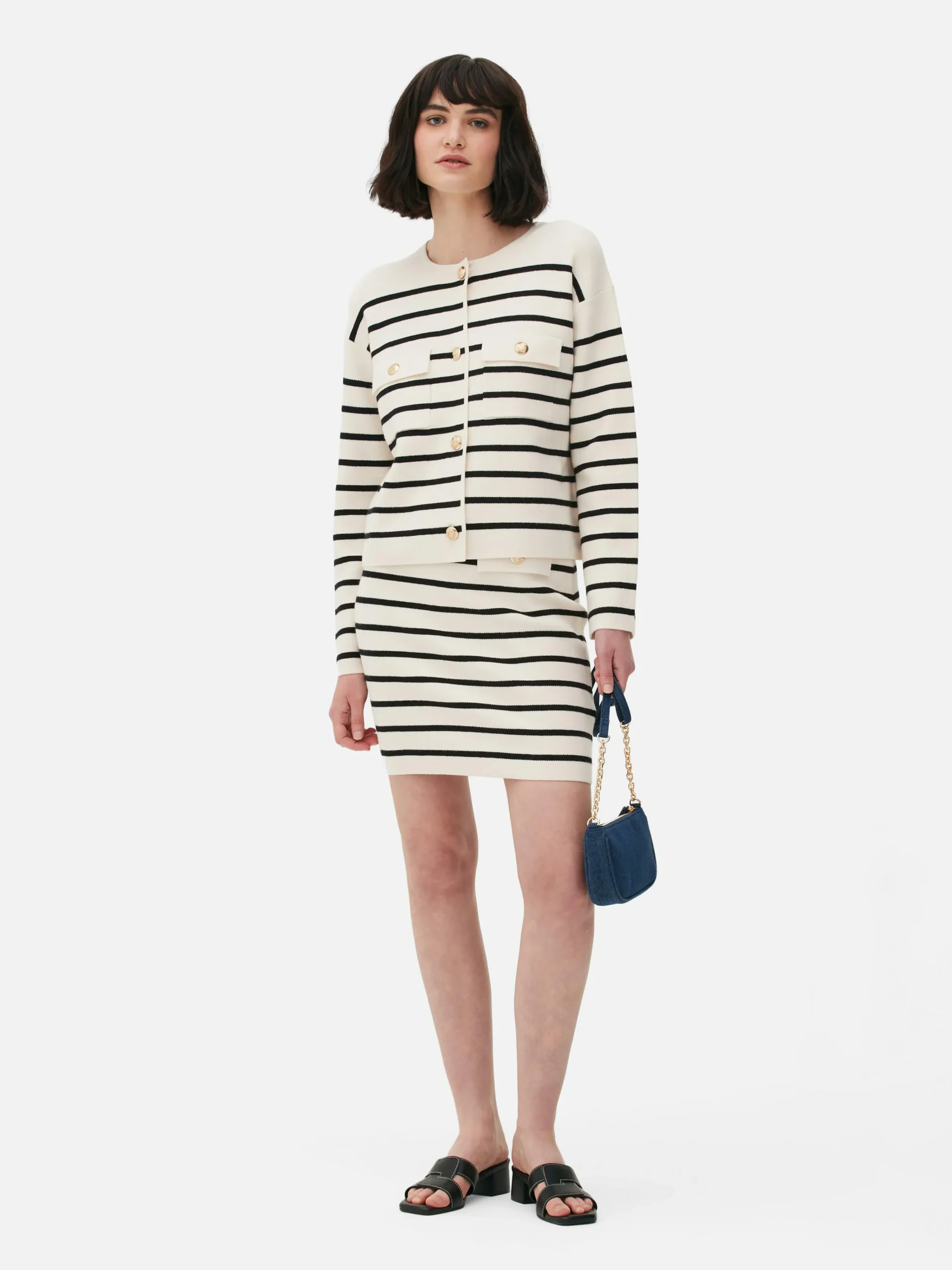 Striped Knit Mini Skirt|Primark Clearance