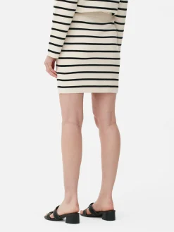 Striped Knit Mini Skirt|Primark Clearance