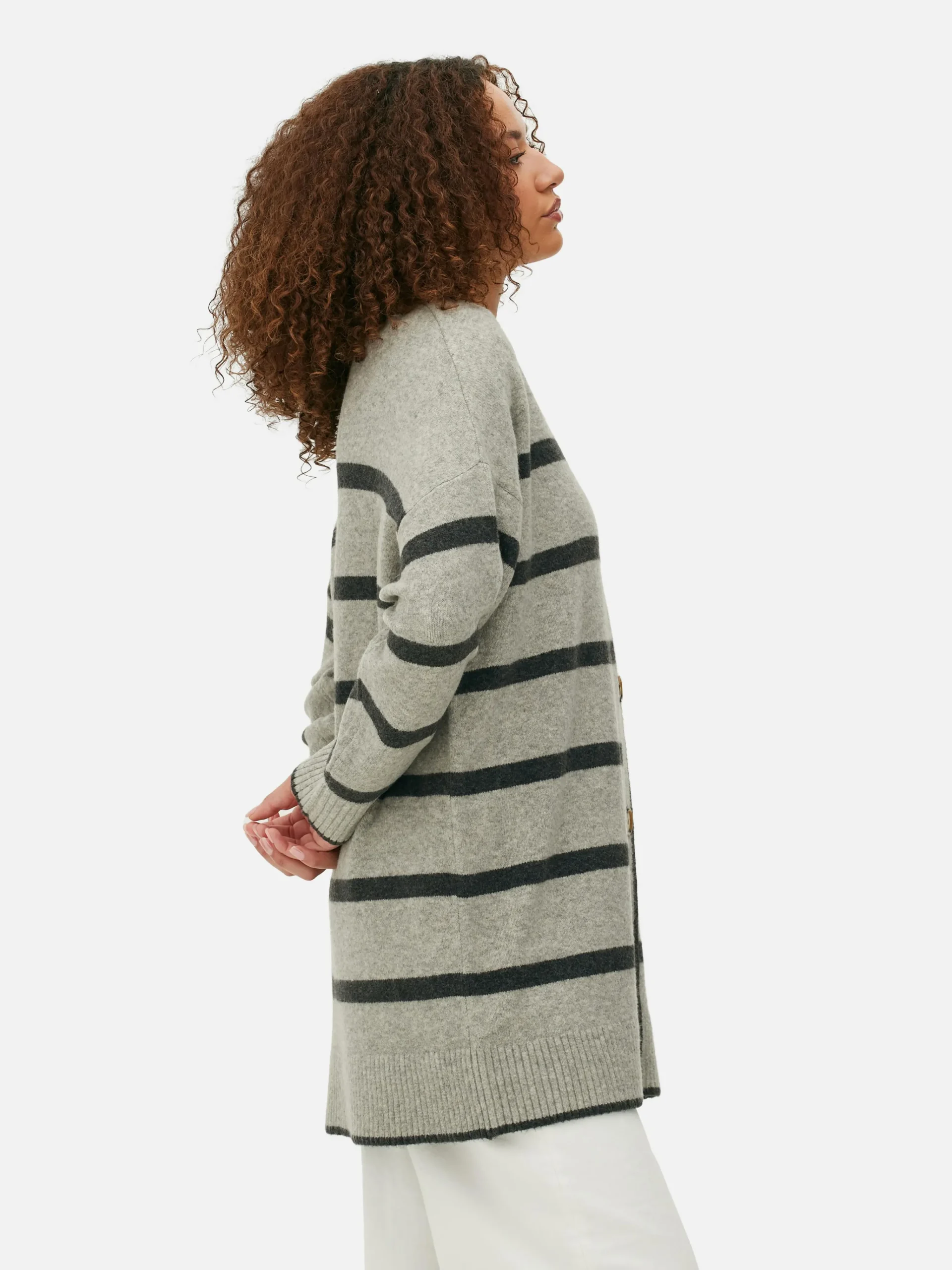 Striped Longline Cardigan|Primark New