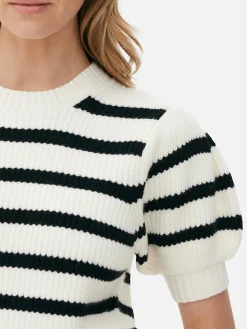 Striped Puff Sleeve Pullover|Primark