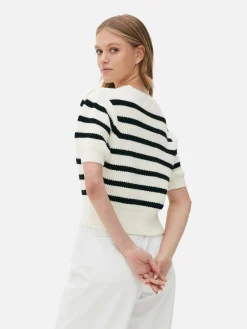 Striped Puff Sleeve Pullover|Primark
