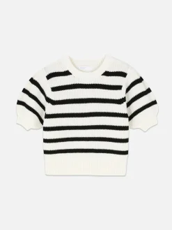 Striped Puff Sleeve Pullover|Primark