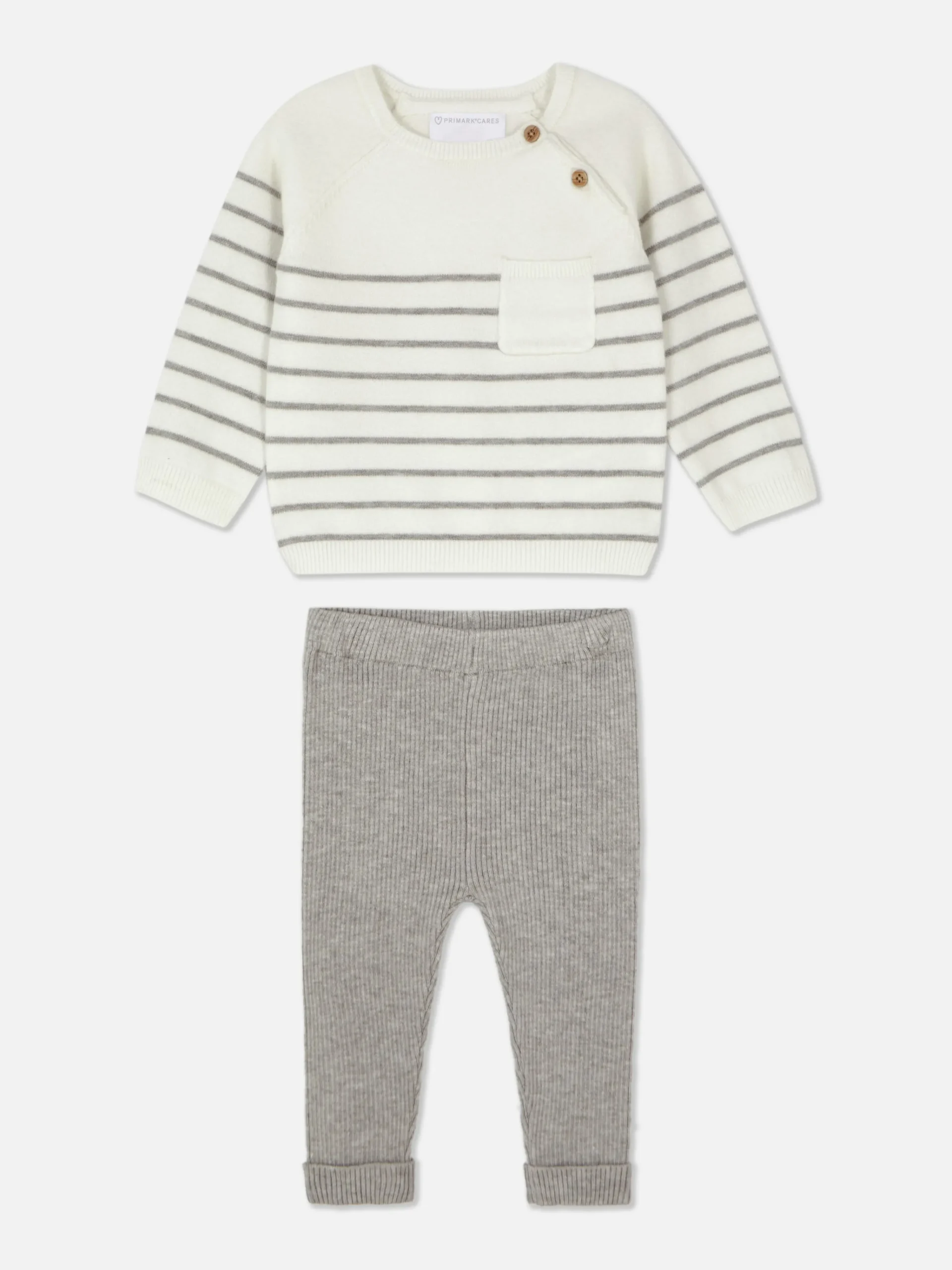 Striped Sweater And Leggings Set|Primark Outlet