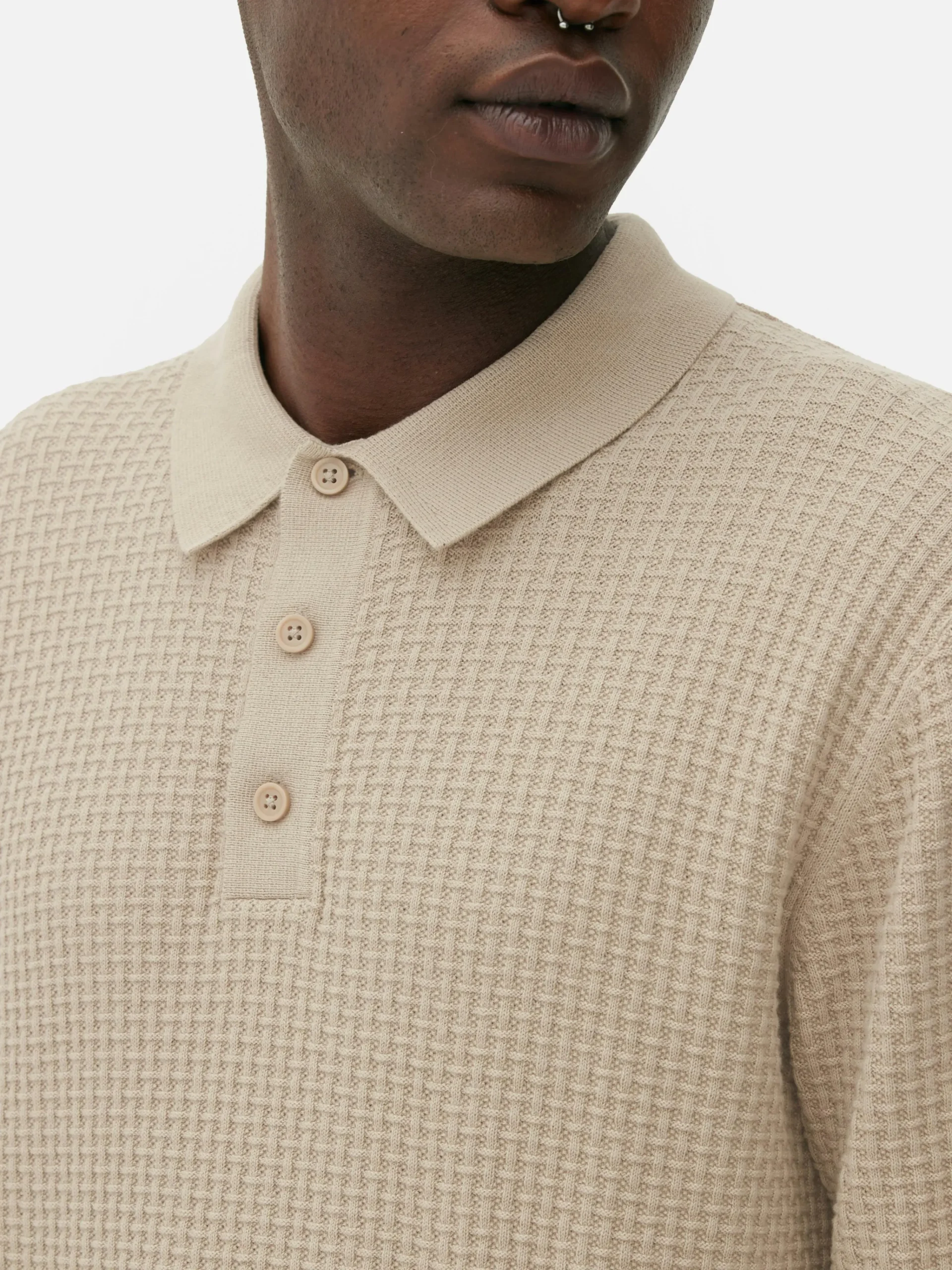 Textured Polo Sweater|Primark Discount