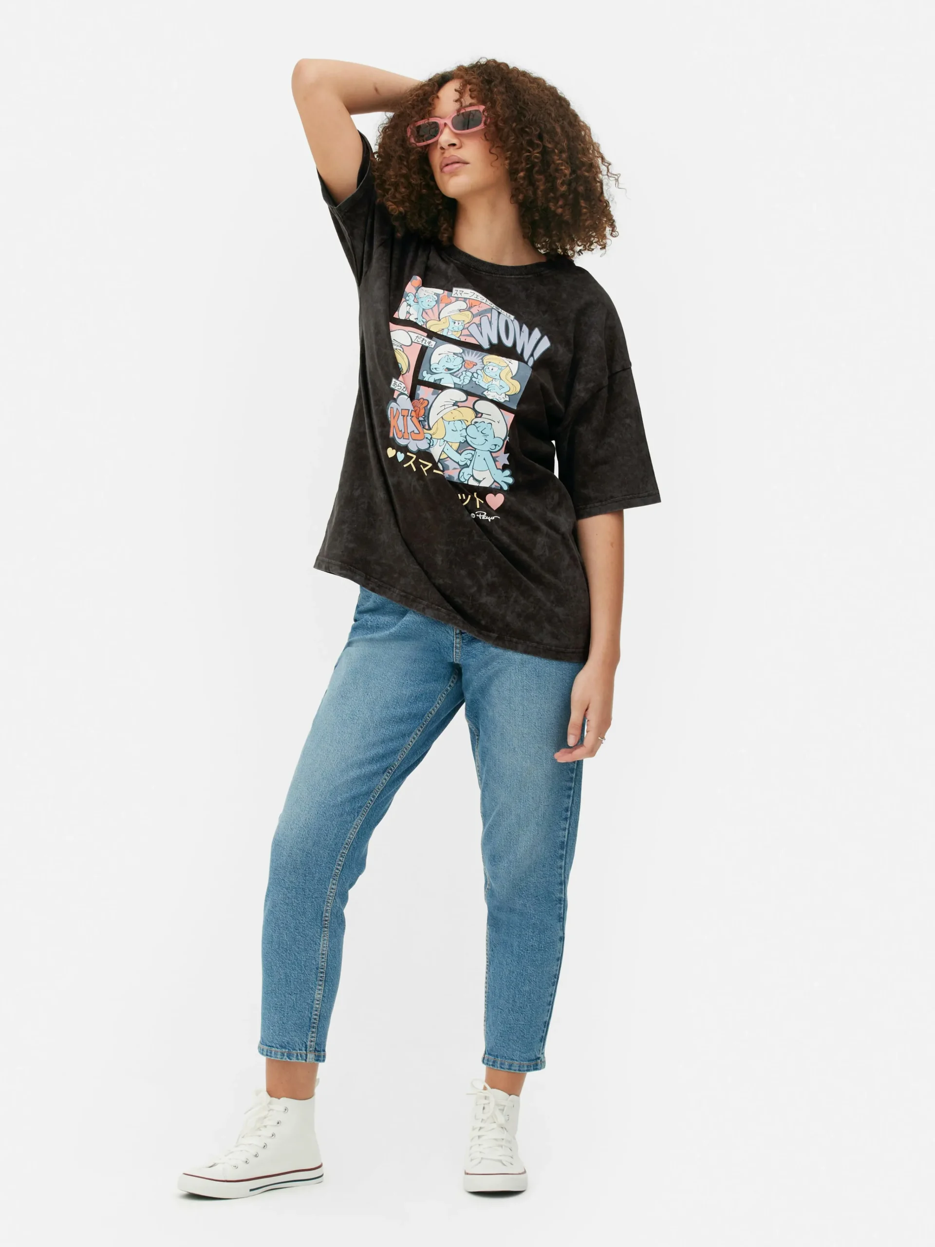 The Smurfs Comic Oversized T-Shirt|Primark New