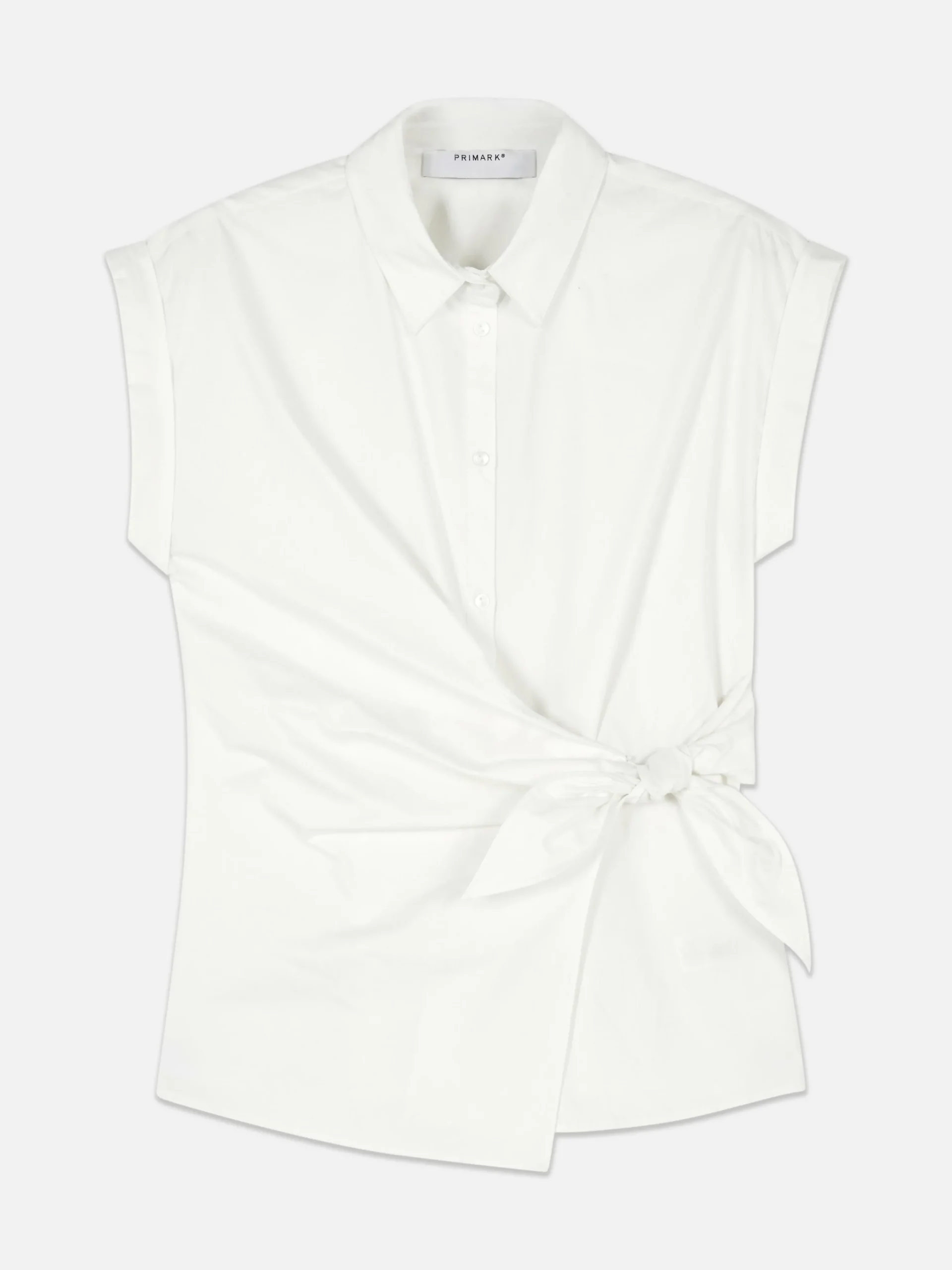 Tie Front Cap Sleeve Shirt|Primark Sale