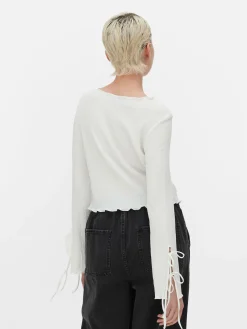 Tie Sleeve Crinkle Top|Primark New