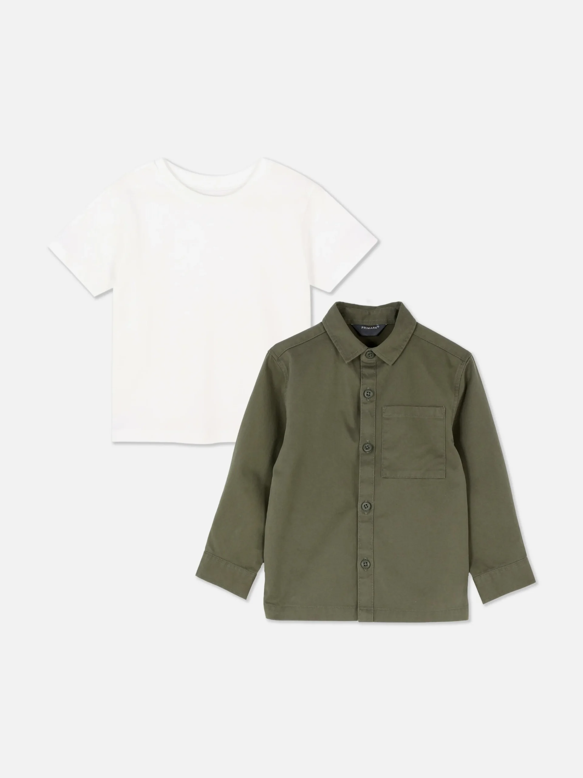 T-Shirt And Long Sleeve Shirt Set|Primark Discount